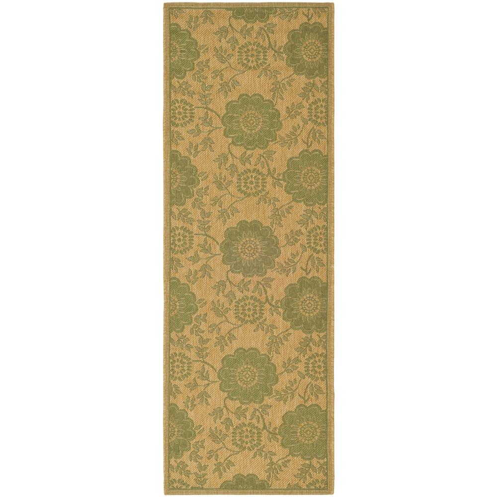 COURTYARD, NATURAL / GREEN, 2'-3" X 10', Area Rug, CY6948-34-210