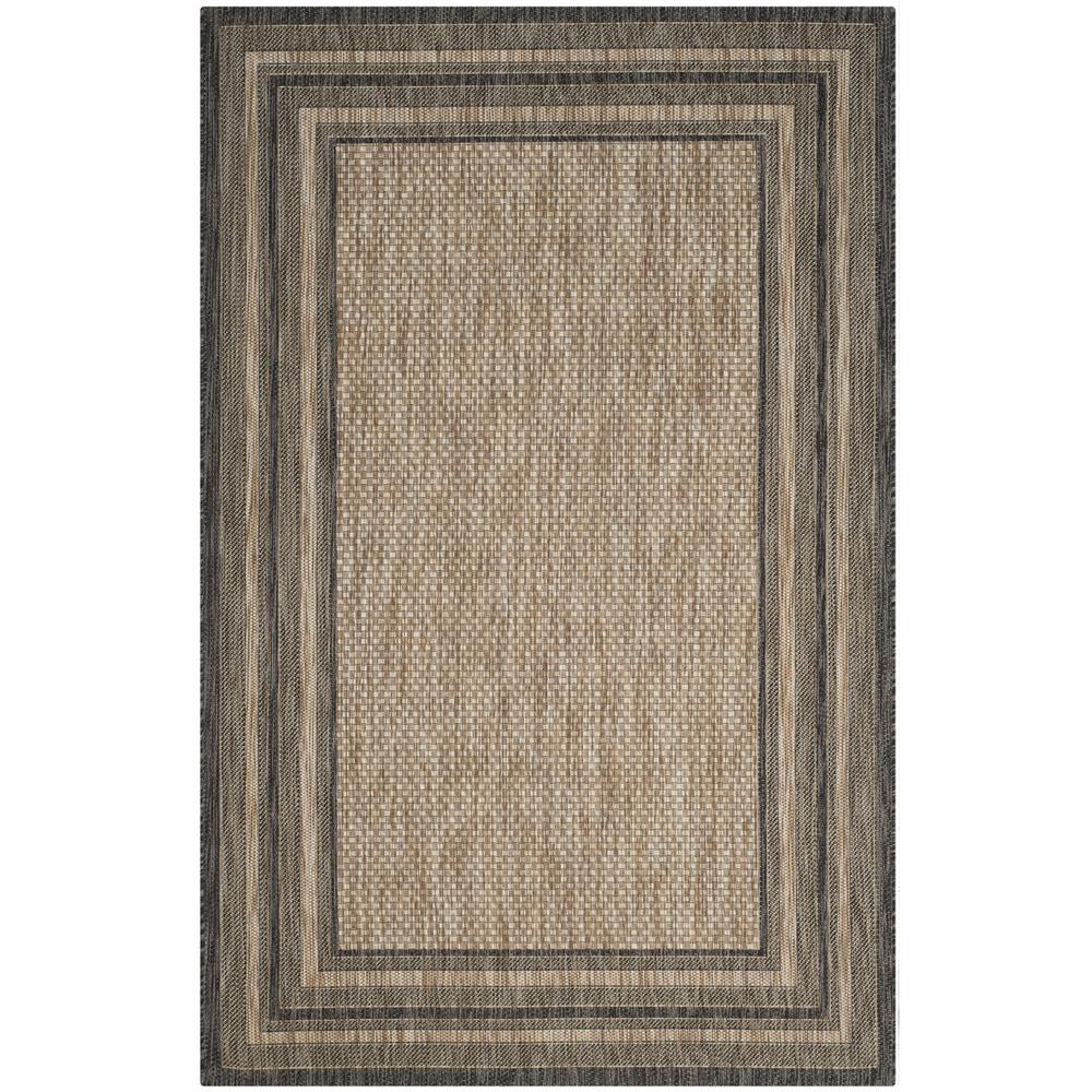 COURTYARD, NATURAL / BLACK, 4' X 5'-7", Area Rug, CY8475-37312-4