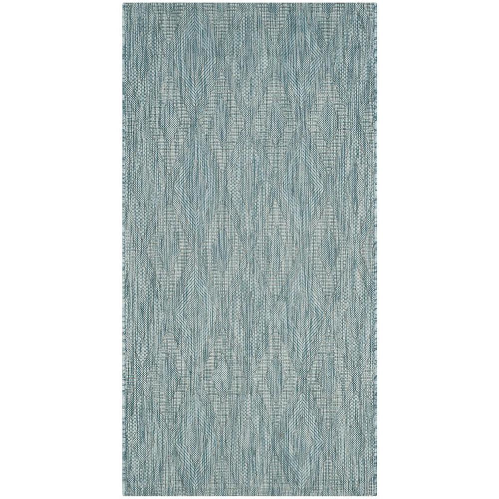 COURTYARD, AQUA / AQUA, 2'-7" X 5', Area Rug, CY8522-37122-3