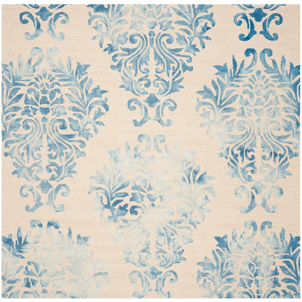DIP DYE, BEIGE / BLUE, 7' X 7' Square, Area Rug, DDY516A-7SQ