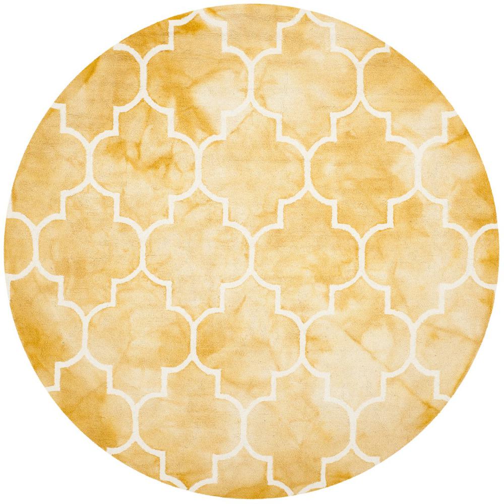 DIP DYE, GOLD / IVORY, 7' X 7' Round, Area Rug, DDY535H-7R