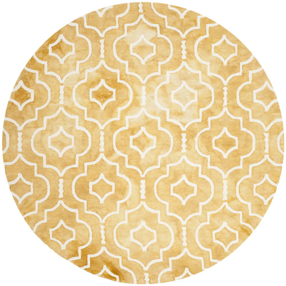 DIP DYE, GOLD / IVORY, 7' X 7' Round, Area Rug, DDY538H-7R