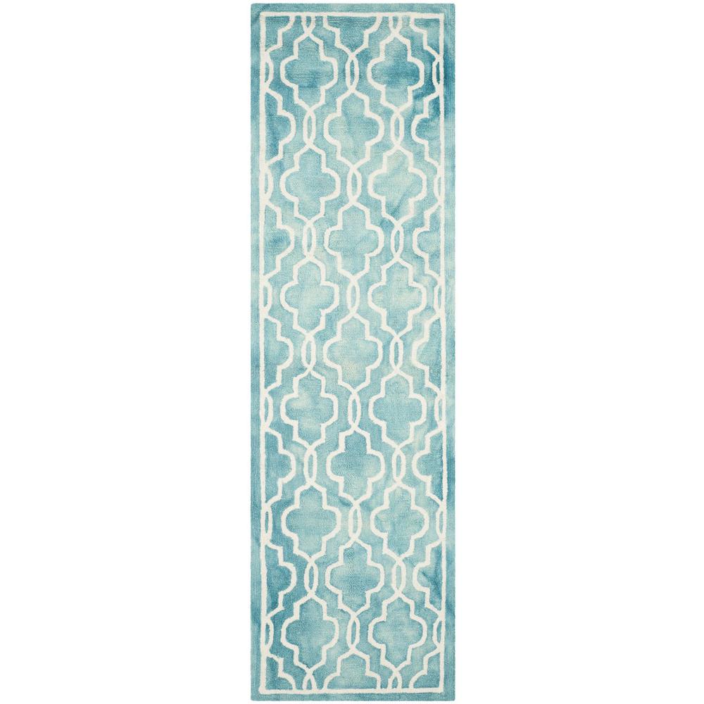 DIP DYE, TURQUOISE / IVORY, 2'-3" X 8', Area Rug, DDY539D-28