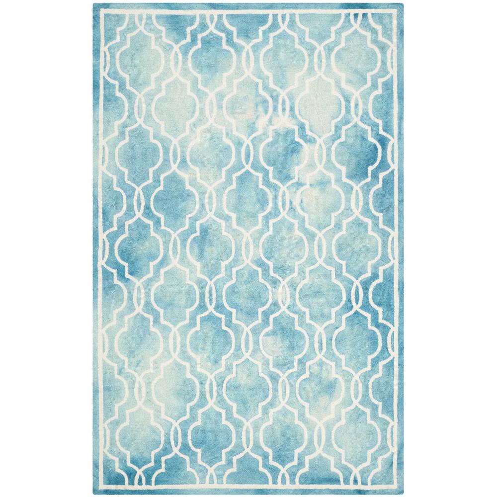 DIP DYE, TURQUOISE / IVORY, 5' X 8', Area Rug, DDY539D-5