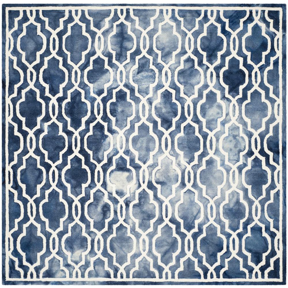 DIP DYE, NAVY / IVORY, 7' X 7' Square, Area Rug, DDY539N-7SQ