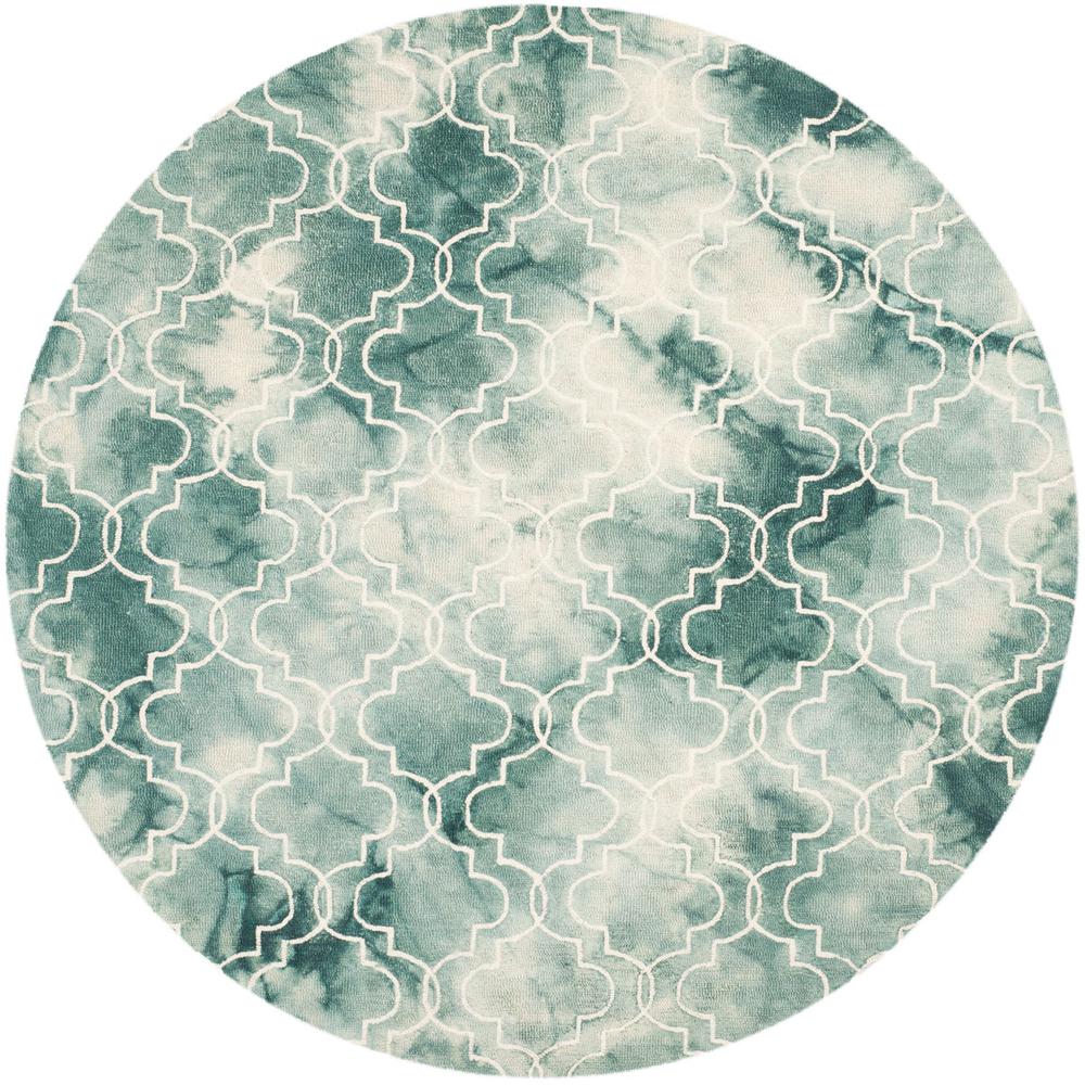 DIP DYE, GREEN / IVORY, 7' X 7' Round, Area Rug, DDY676Q-7R