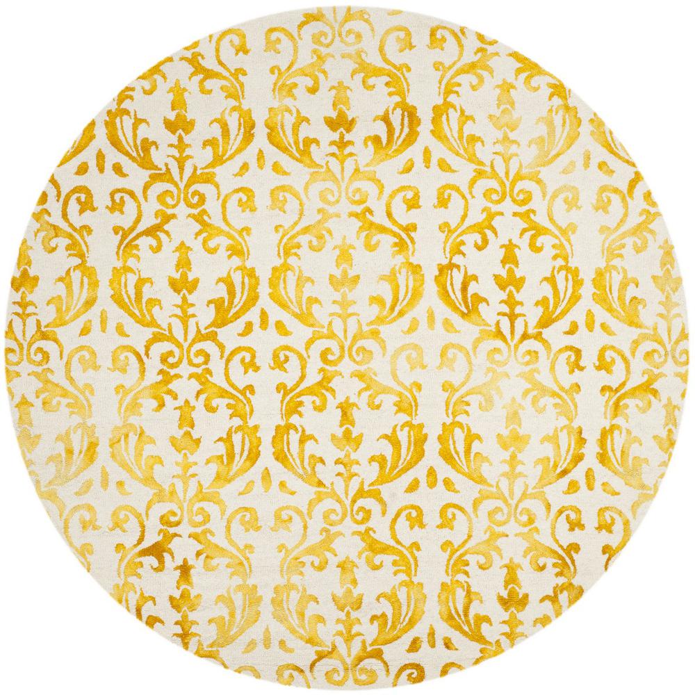 DIP DYE, IVORY / GOLD, 7' X 7' Round, Area Rug, DDY689A-7R