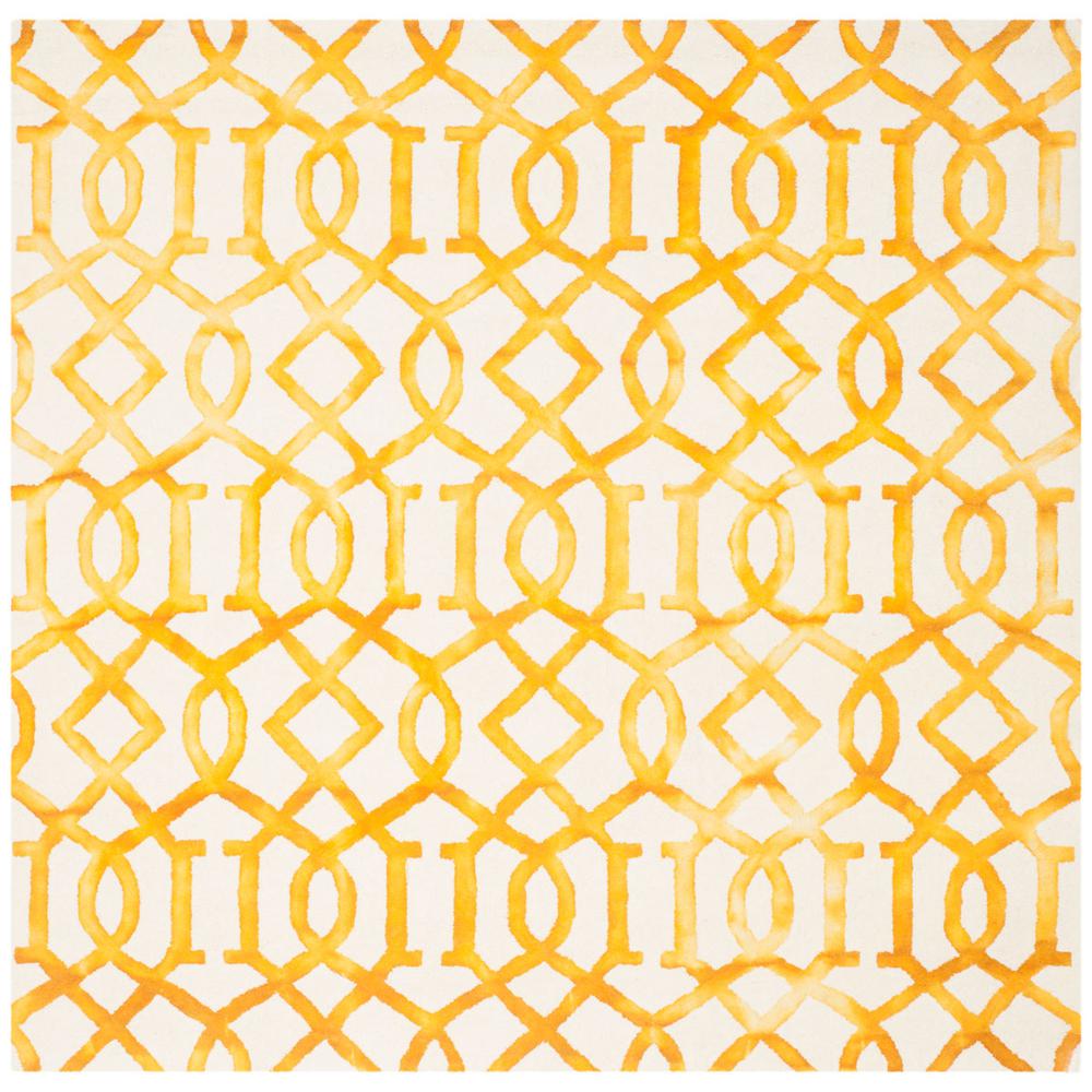 DIP DYE, IVORY / GOLD, 7' X 7' Square, Area Rug, DDY712C-7SQ