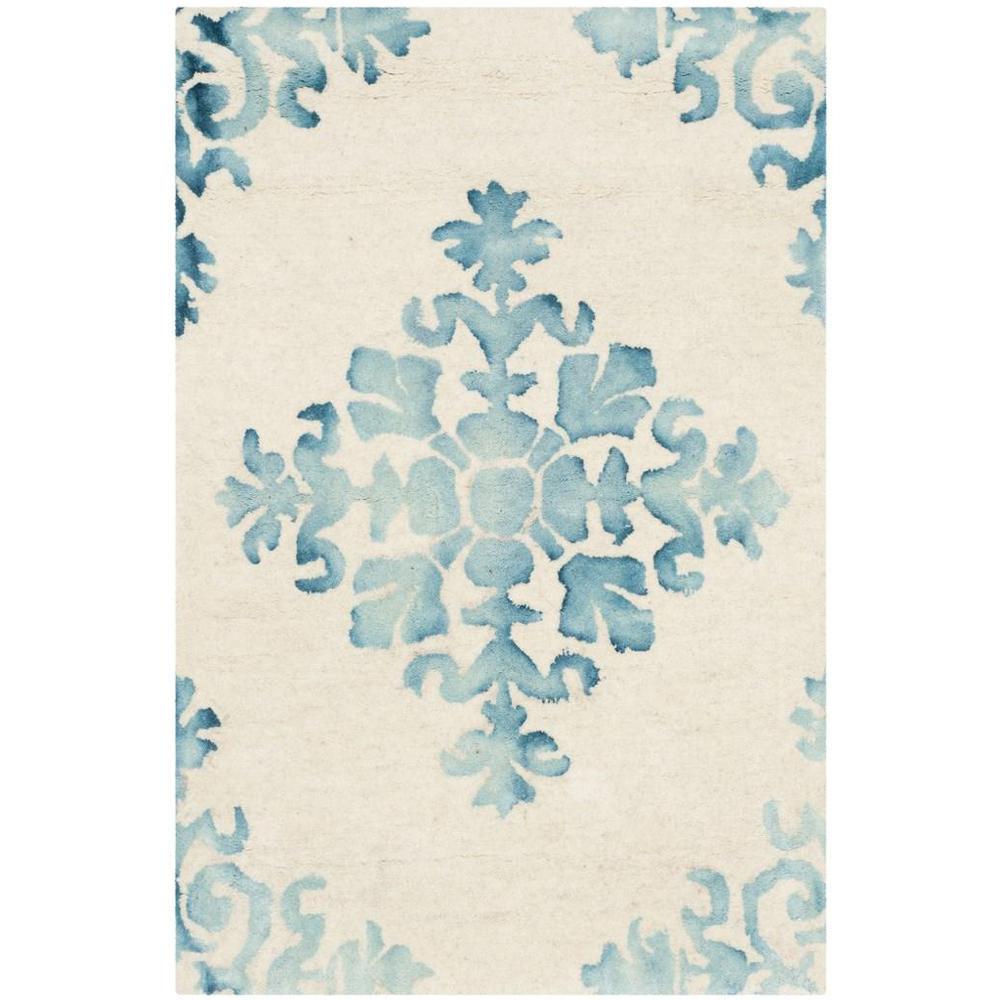 DIP DYE, IVORY / LIGHT BLUE, 2' X 3', Area Rug