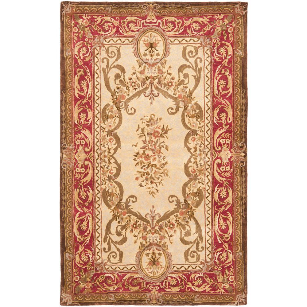 EMPIRE, LIGHT GOLD / RED, 4' X 6', Area Rug