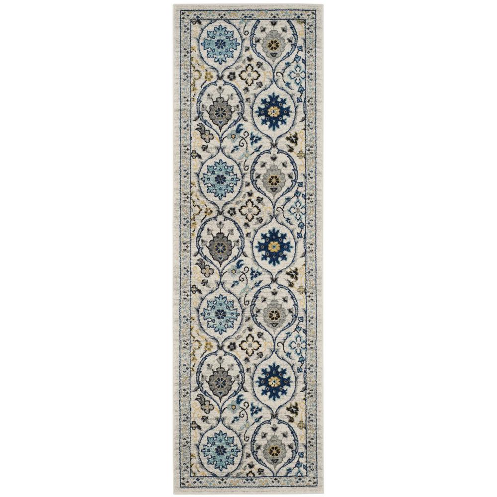 EVOKE, IVORY / BLUE, 2'-2" X 7', Area Rug, EVK210C-27