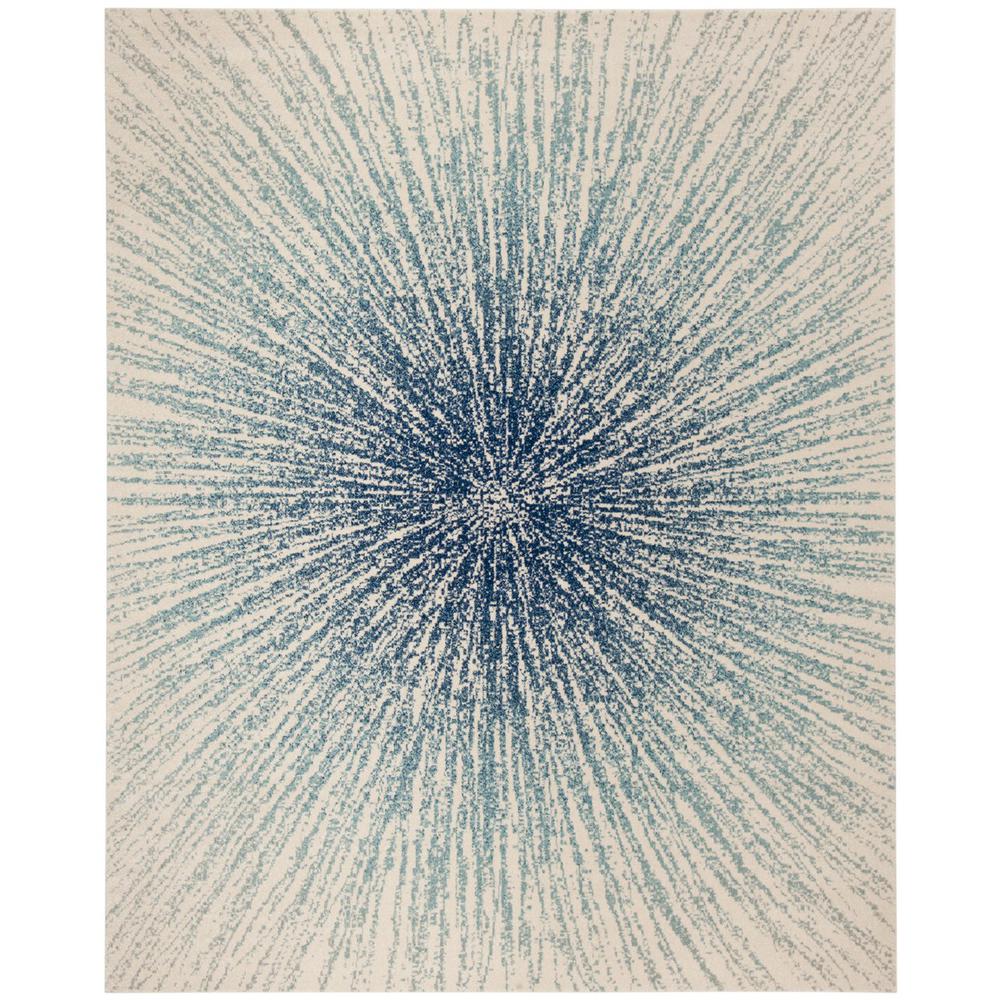 EVOKE, ROYAL / IVORY, 11' X 15', Area Rug