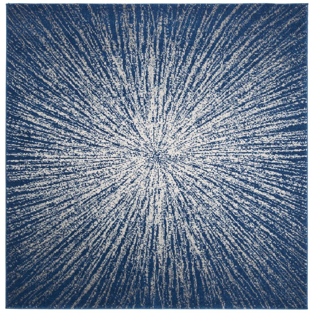 EVOKE, NAVY / IVORY, 5'-1" X 5'-1" Square, Area Rug, EVK228N-5SQ