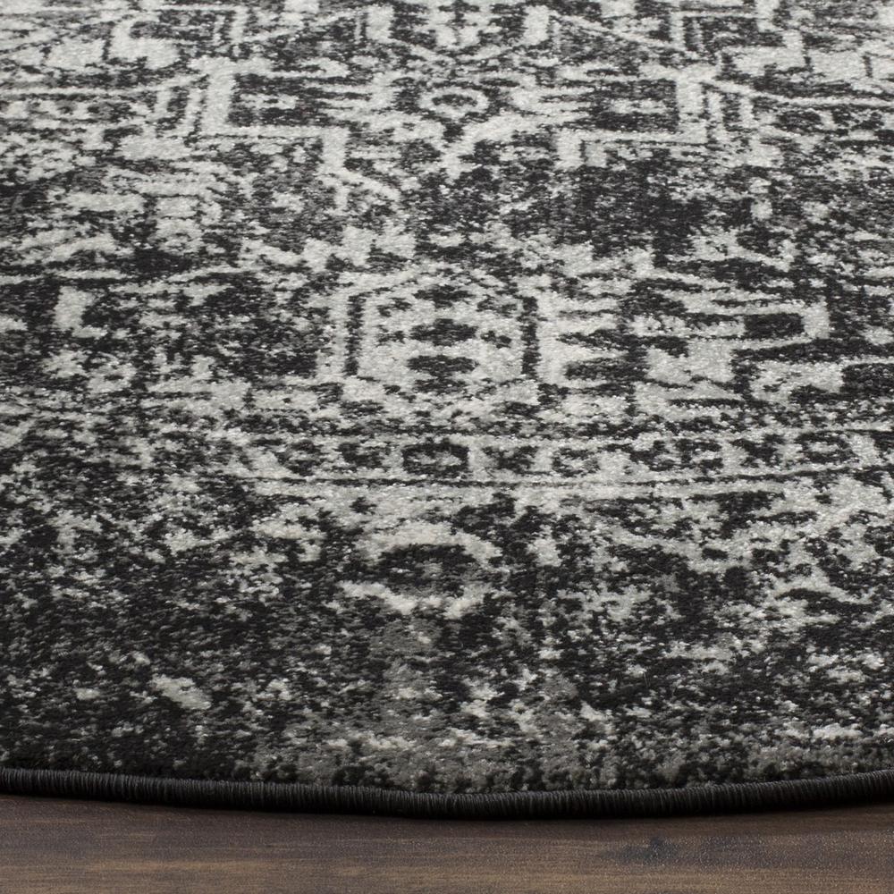 EVOKE, BLACK / GREY, 5'-1" X 5'-1" Round, Area Rug