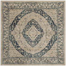 EVOKE, BEIGE / BLUE, 6'-7" X 6'-7" Square, Area Rug