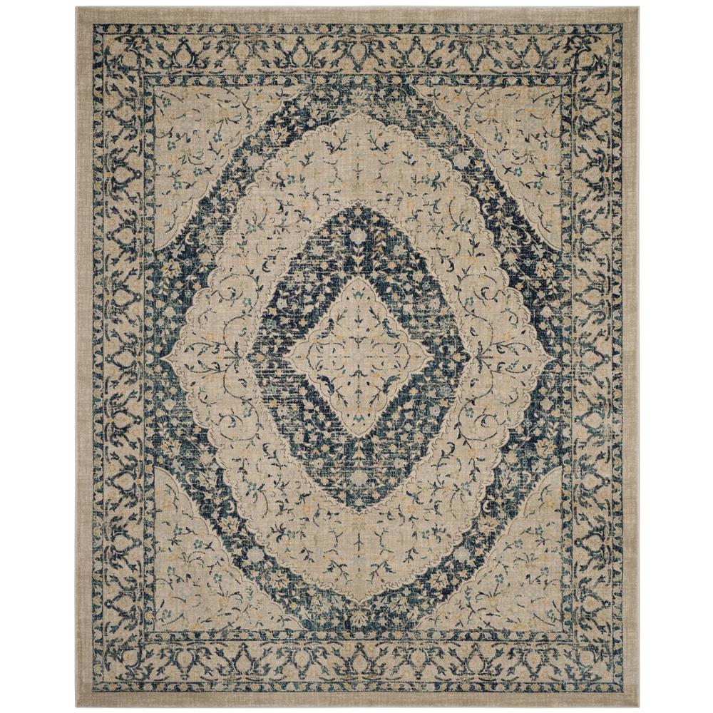 EVOKE, BEIGE / NAVY, 8' X 10', Area Rug, EVK518C-8