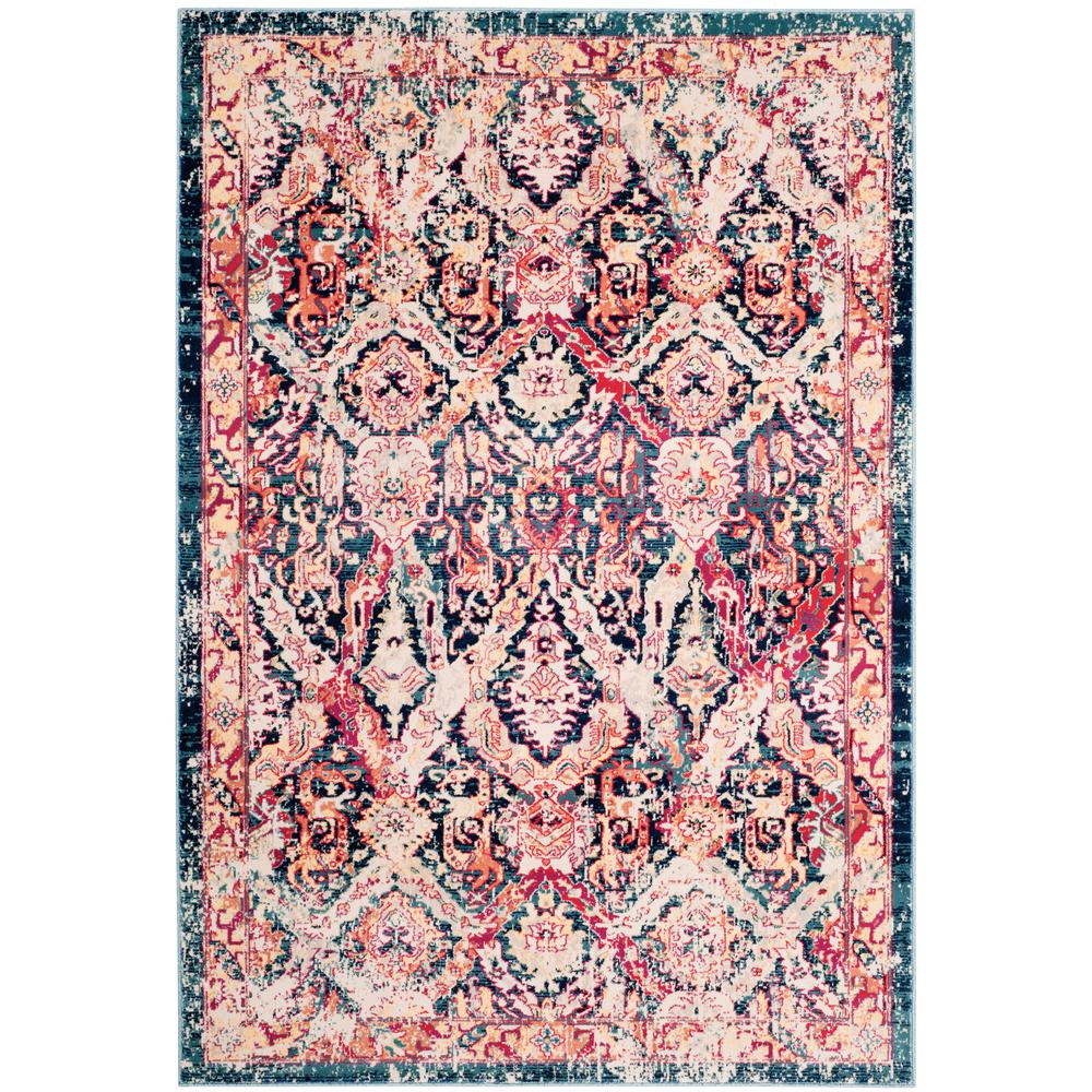 EVOKE, BLUE / FUCHSIA, 5'-1" X 7'-6", Area Rug, EVK523T-5