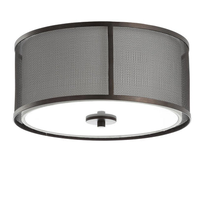 Layne Flush Mount, Dark Grey/White