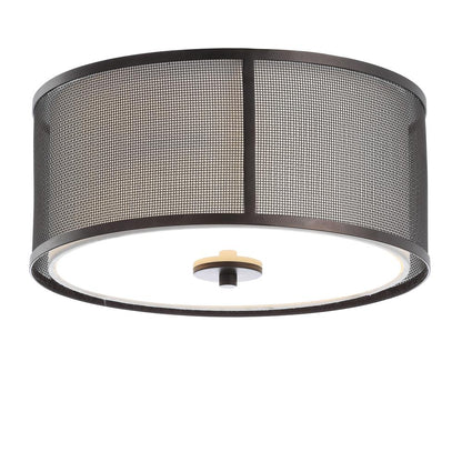 Layne Flush Mount, Dark Grey/White