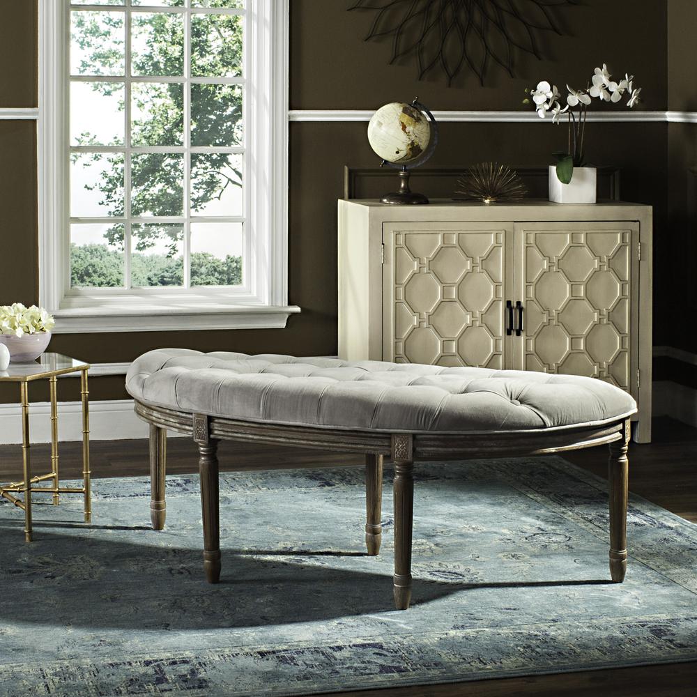 ABILENE TUFTED RUSTIC SEMI CIRCLE BENCH, FOX6238B