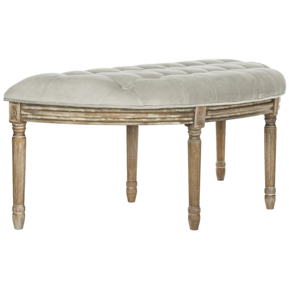 ABILENE TUFTED RUSTIC SEMI CIRCLE BENCH, FOX6238B