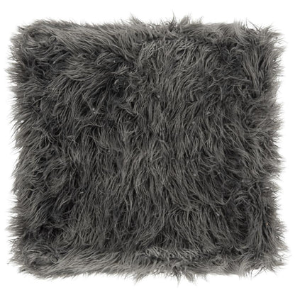 ROWAN CONTEMPORARY GLAM FAUX SHEEPKIN SQUARE OTTOMAN, FOX6288B