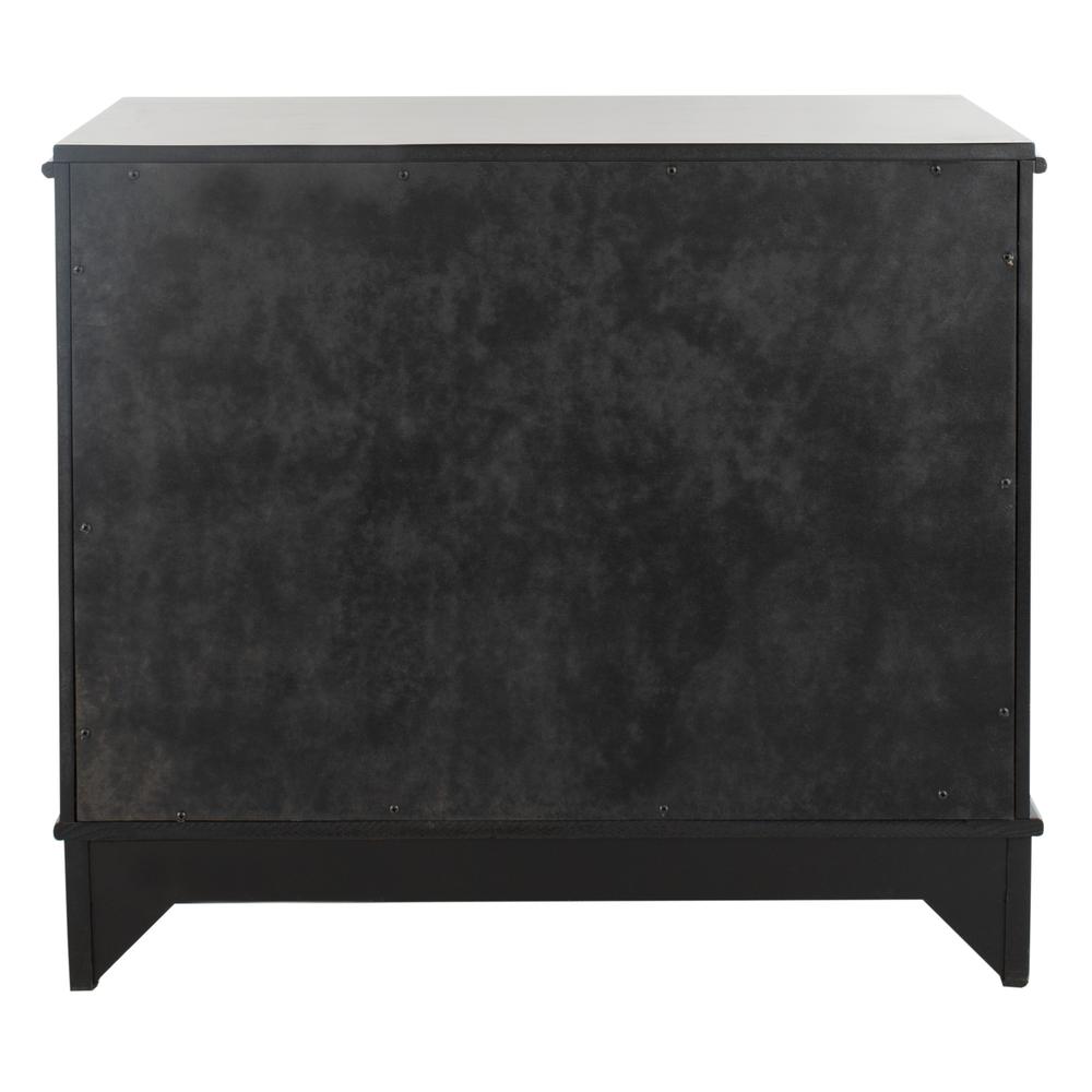 Hannon 3 Drawer Contemporary Nightstand, Black