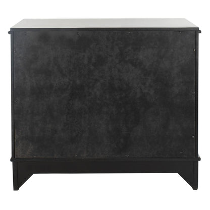 Hannon 3 Drawer Contemporary Nightstand, Black