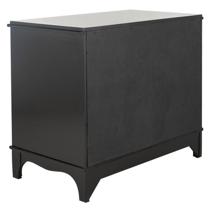 Hannon 3 Drawer Contemporary Nightstand, Black