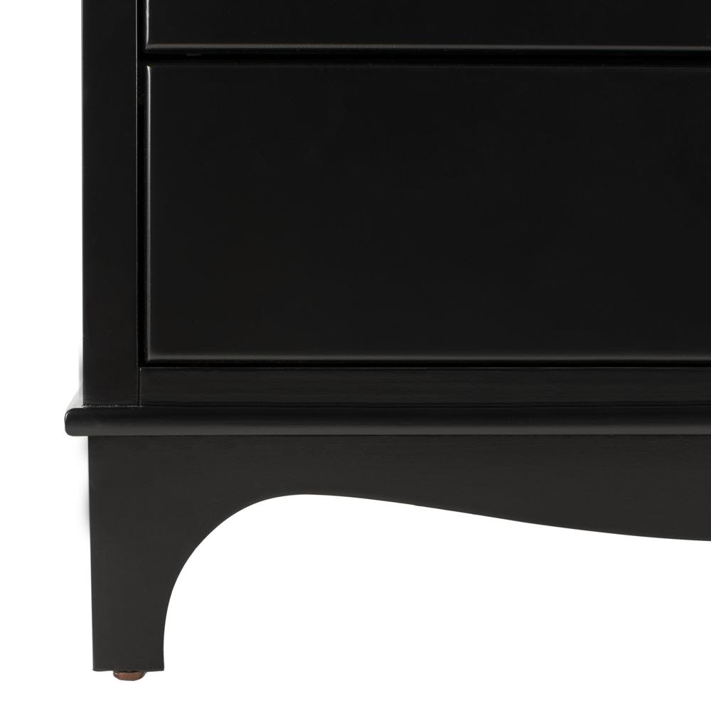 Hannon 3 Drawer Contemporary Nightstand, Black