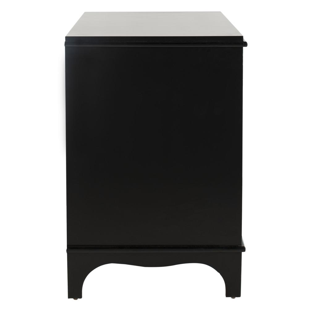 Hannon 3 Drawer Contemporary Nightstand, Black