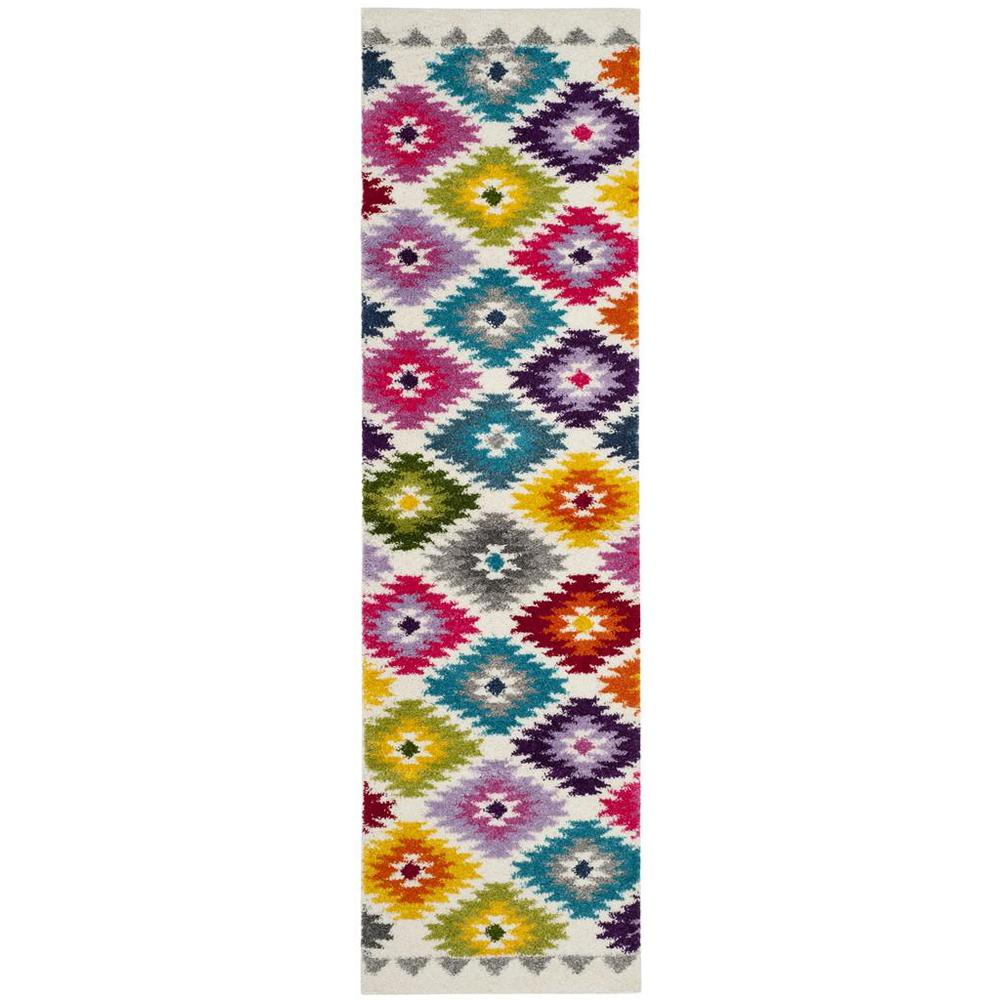 FIESTA SHAG, CREAM / MULTI, 2'-3" X 8', Area Rug, FSG374A-28