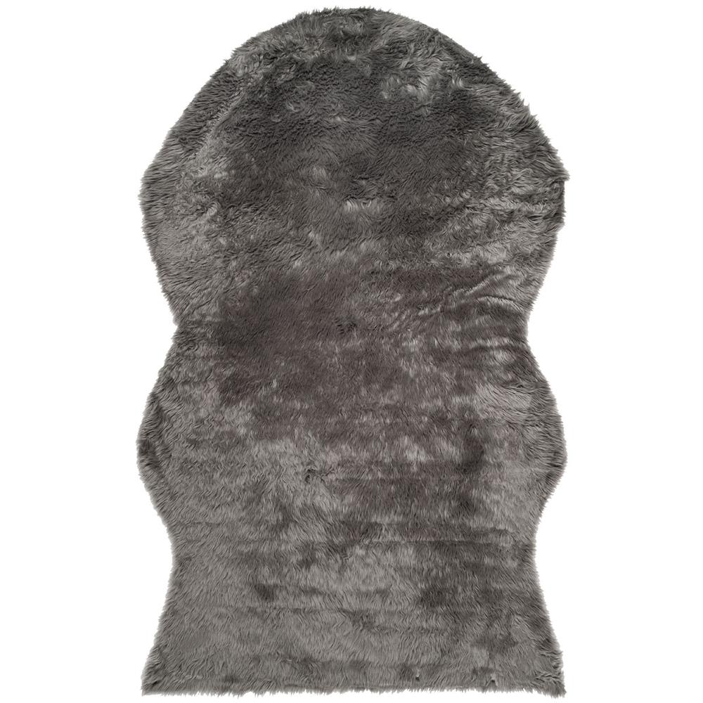 FAUX SHEEP SKIN, GREY, 4' X 6', Area Rug, FSS115D-4