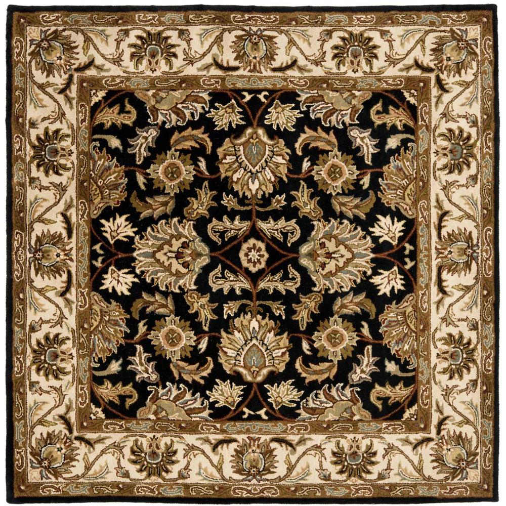 HERITAGE, BLACK / BEIGE, 6' X 6' Square, Area Rug, HG628B-6SQ