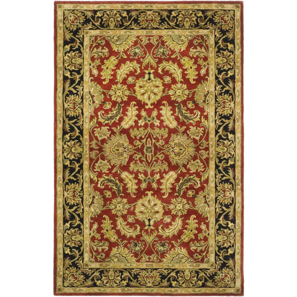 HERITAGE, RED / BLACK, 5'-0" X 8'-0", Area Rug, HG628C-5