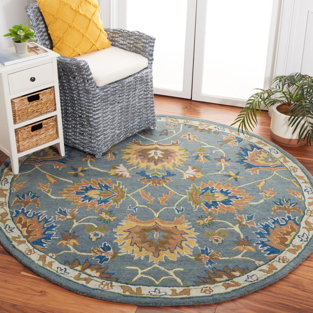 HERITAGE, LIGHT BLUE, 6' X 6' Round, Area Rug