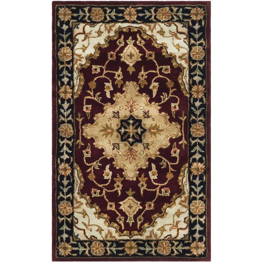 HERITAGE, RED / BLACK, 3'-0" X 5'-0", Area Rug, HG760B-3