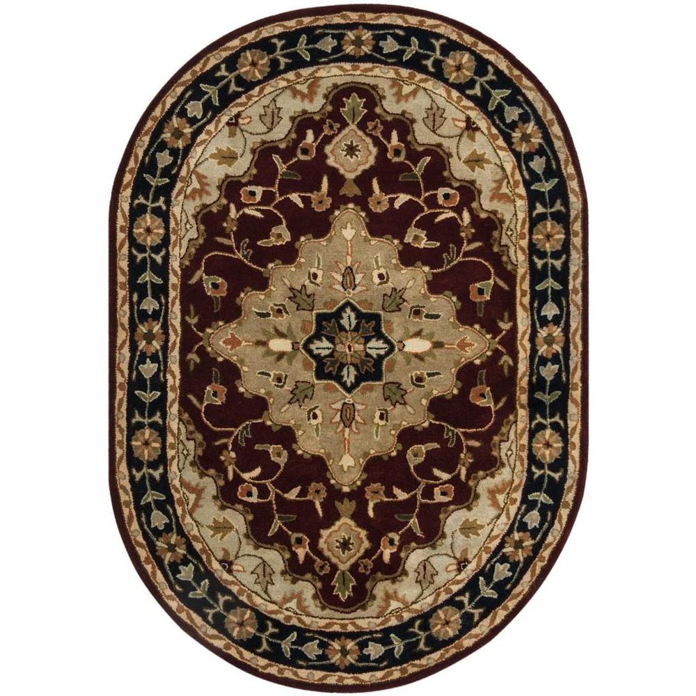 HERITAGE, RED / BLACK, 4'-6" X 6'-6" Oval, Area Rug, HG760B-5OV