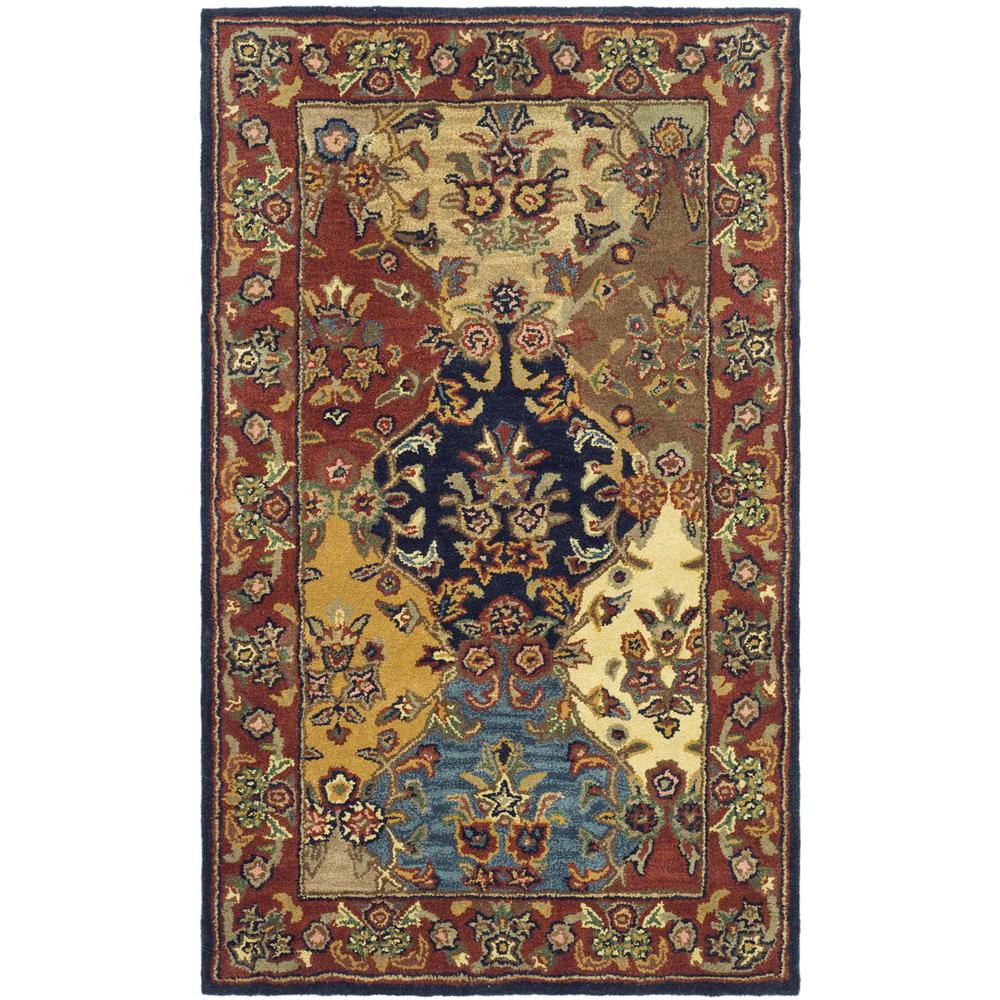 HERITAGE, MULTI / BURGUNDY, 3' X 5', Area Rug
