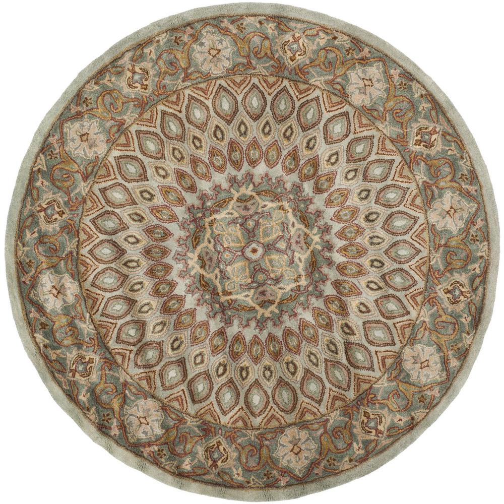 HERITAGE, BLUE / GREY, 6'-6" X 6'-6" Round, Area Rug
