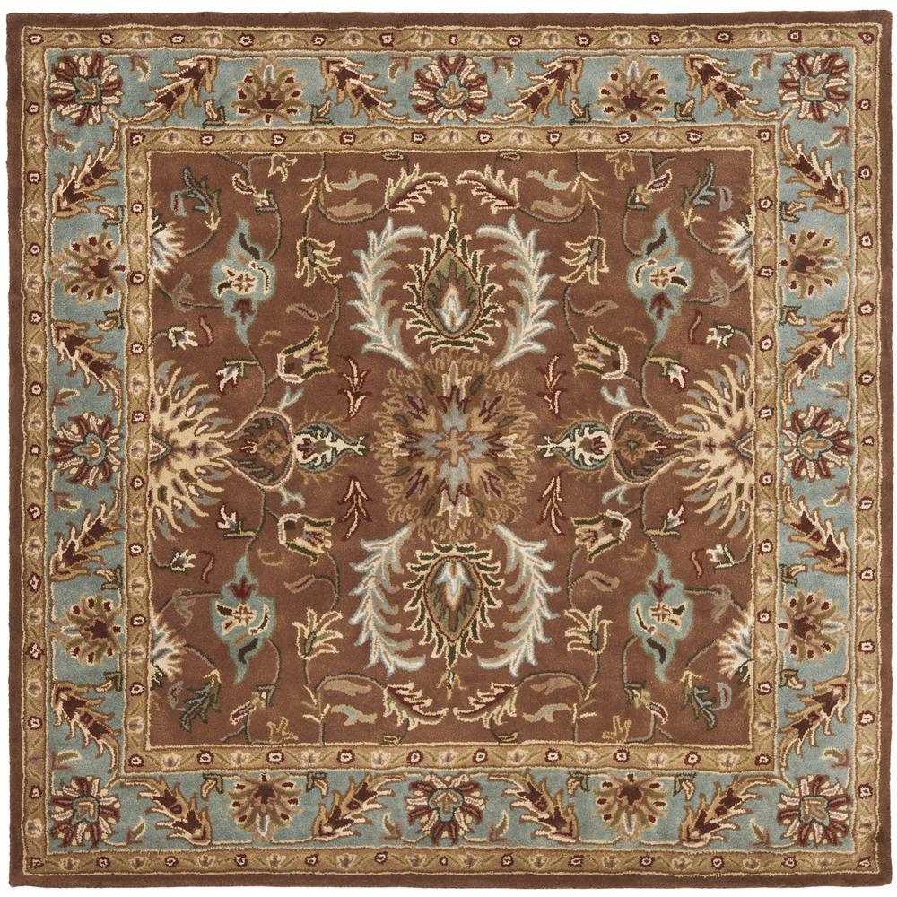 HERITAGE, BROWN / BLUE, 6' X 6' Square, Area Rug, HG968A-6SQ