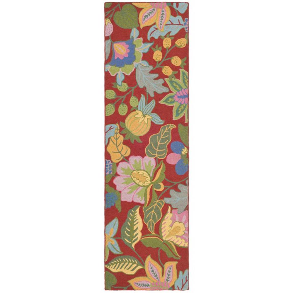 JARDIN, RED / MULTI, 2'-3" X 8', Area Rug