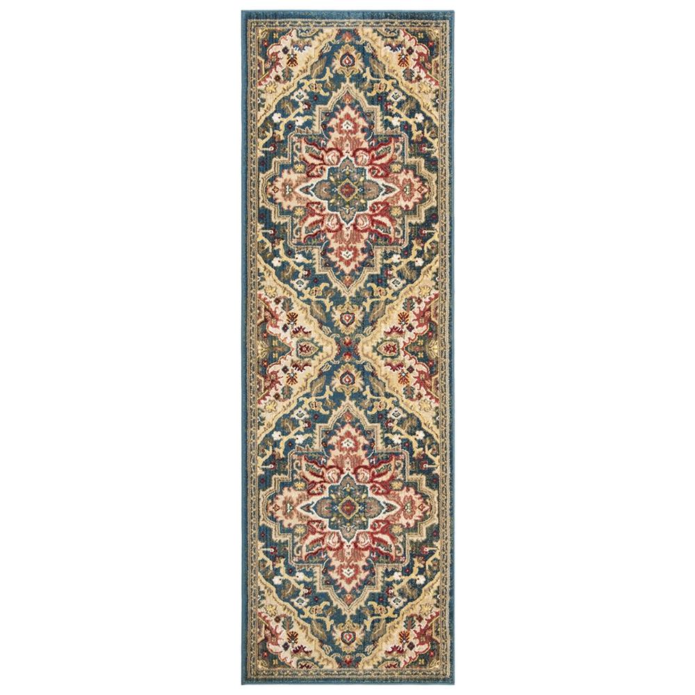 KASHAN, BLUE / BEIGE, 2'-6" X 8', Area Rug