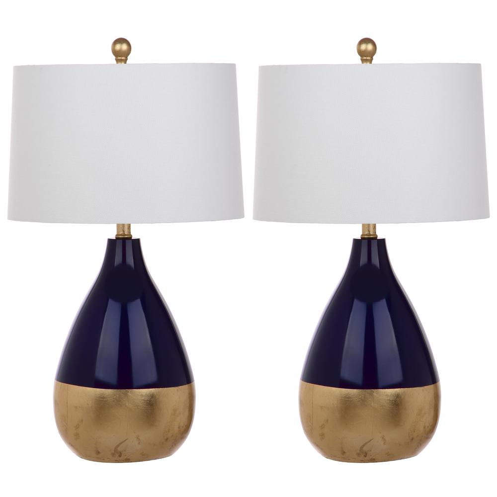 Kingship 24-Inch H Navy And Gold Table Lamp, Navy/Gold