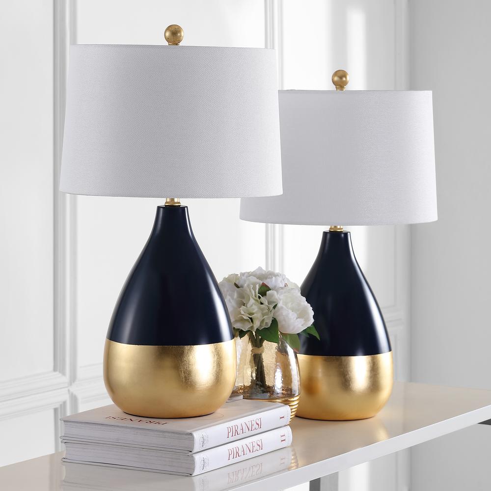 Kingship 24-Inch H Navy And Gold Table Lamp, Navy/Gold