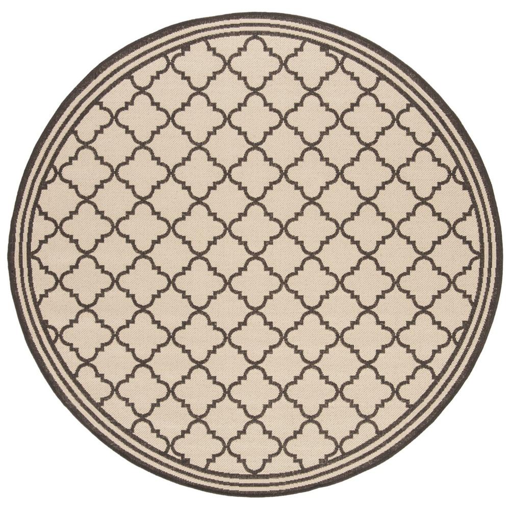 LINDEN 100, CREME / BROWN, 6'-7" X 6'-7" Round, Area Rug, LND121U-6R