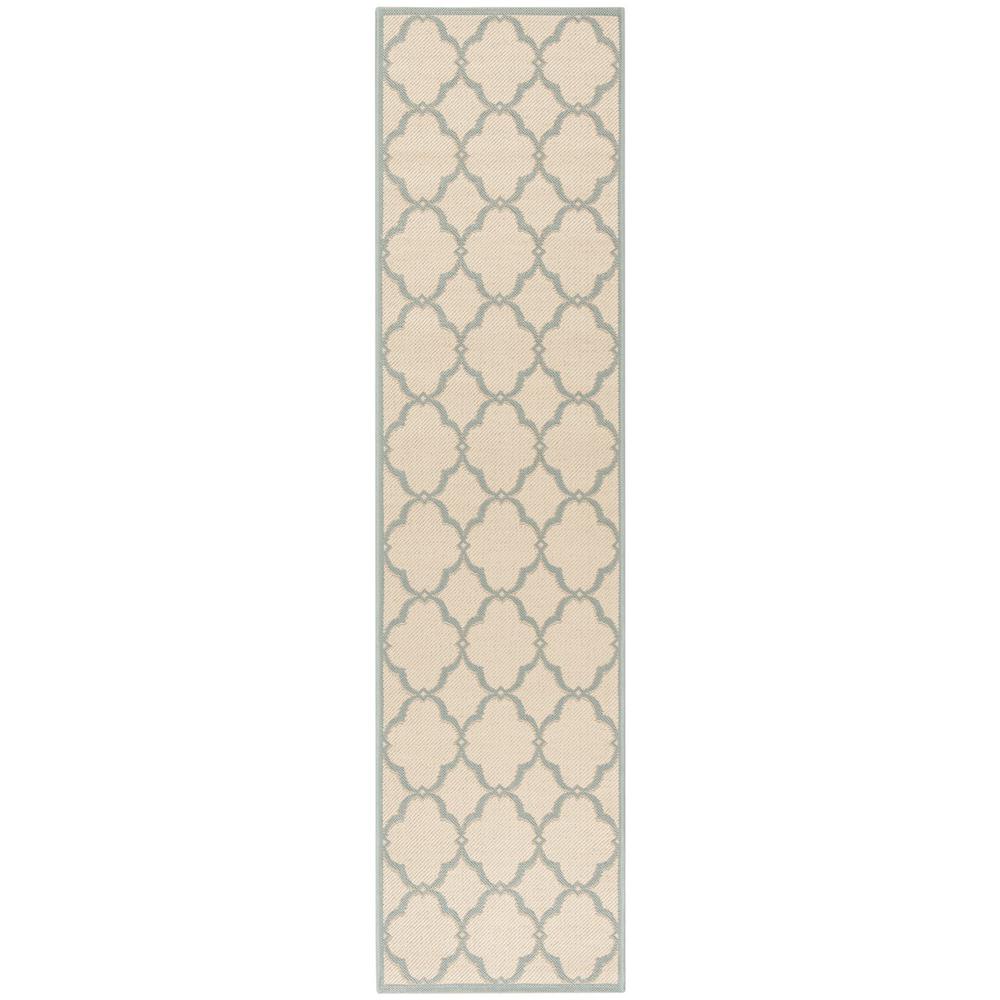 LINDEN 100, CREAM / AQUA, 2' X 8', Area Rug, LND125L-28