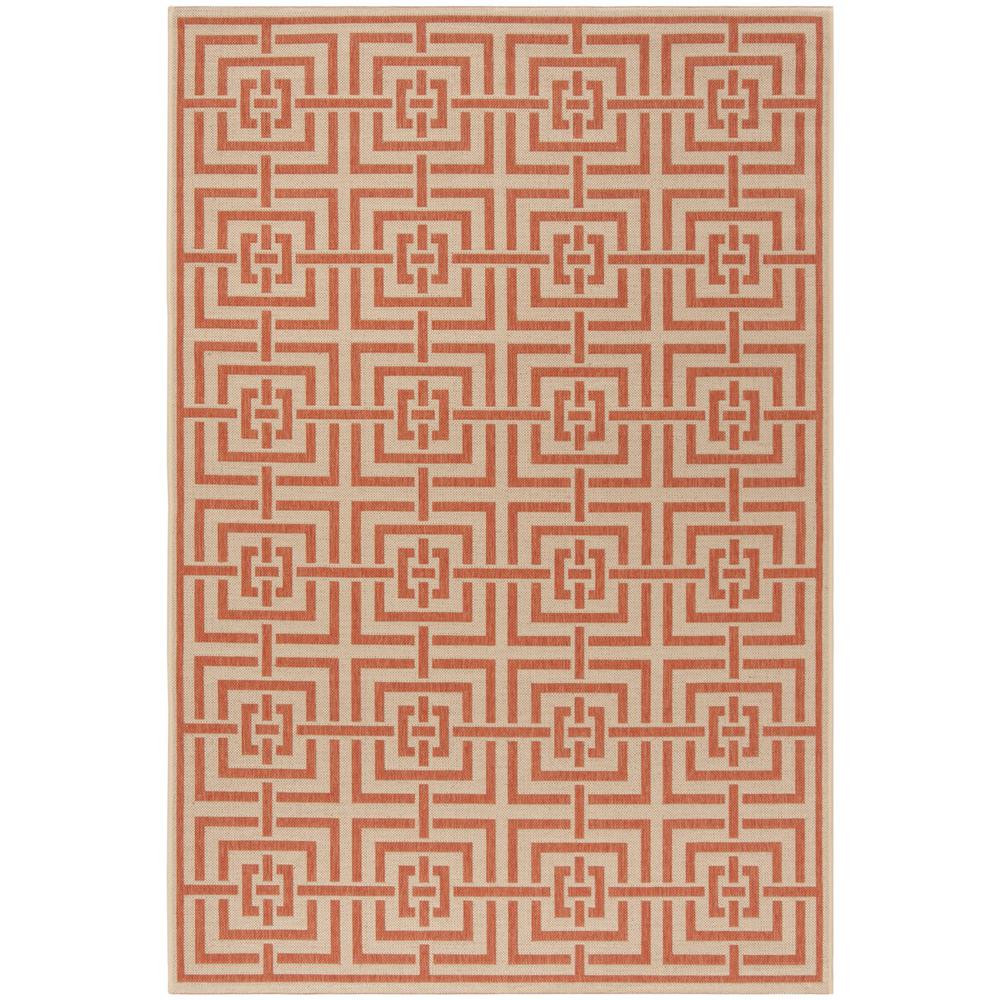 LINDEN 100, CREAM / RUST, 5'-1" X 7'-6", Area Rug, LND128R-5