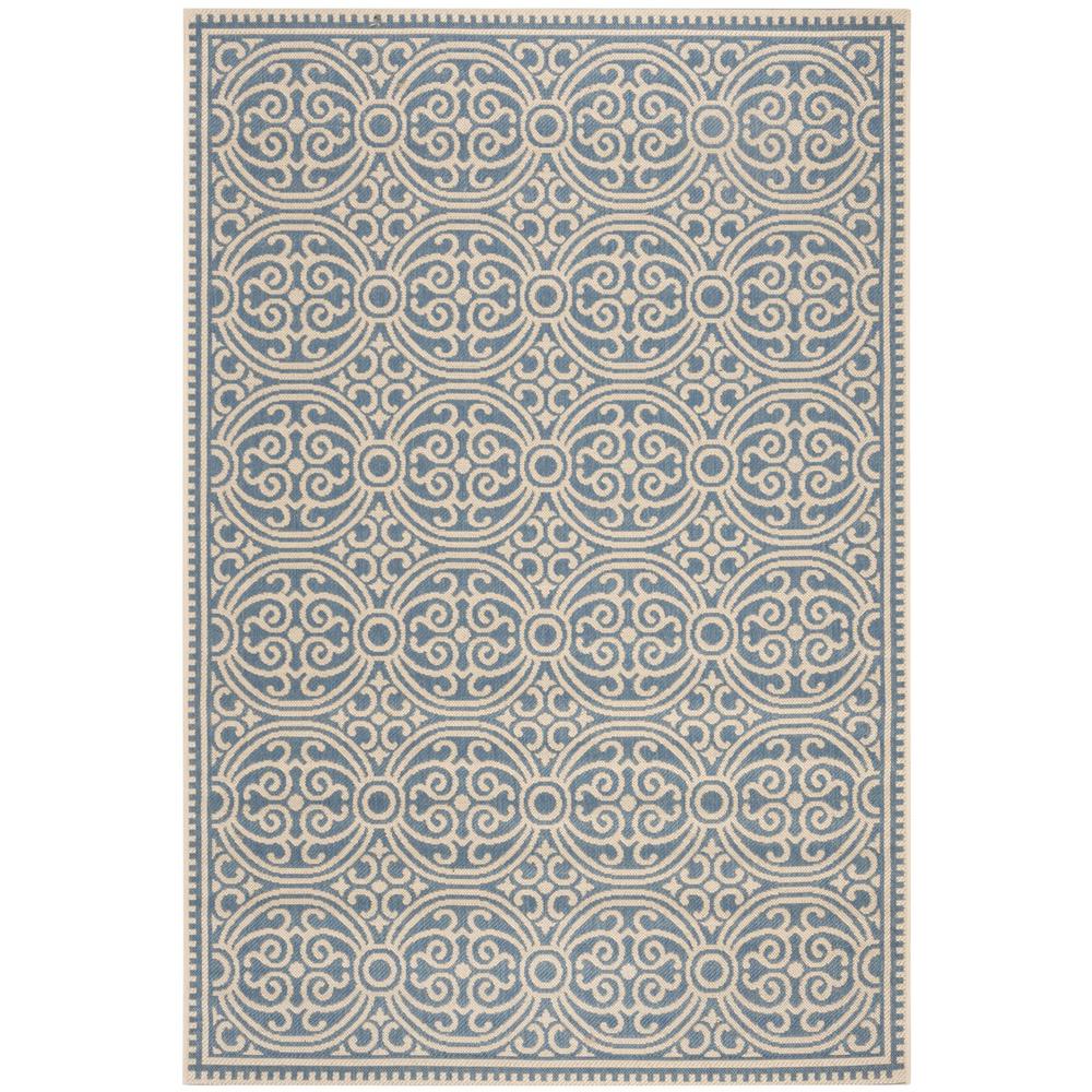 LINDEN 100, CREAM / BLUE, 5'-1" X 7'-6", Area Rug, LND134N-5