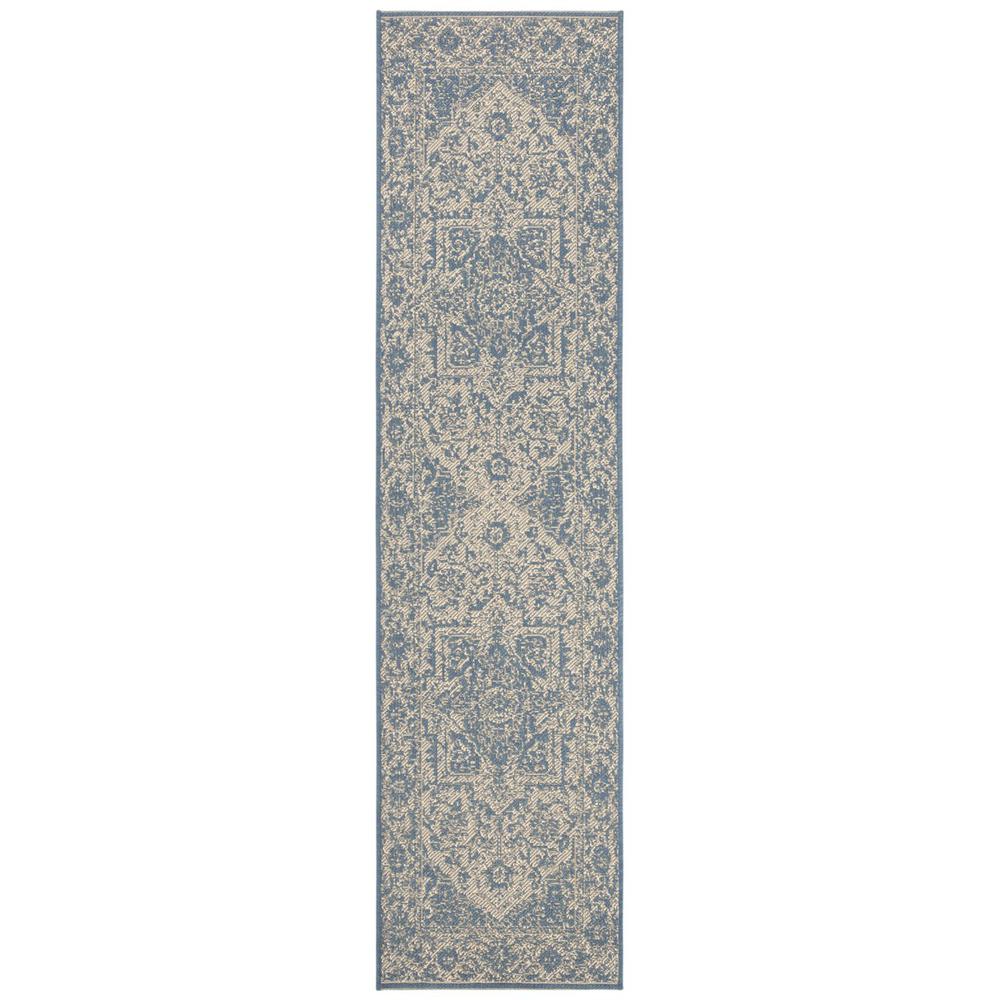 LINDEN 100, CREAM / BLUE, 2' X 8', Area Rug, LND139N-28